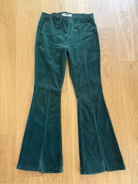 Rock & Roll Cowgirl Green Corduroy Flare Pants Sz.31